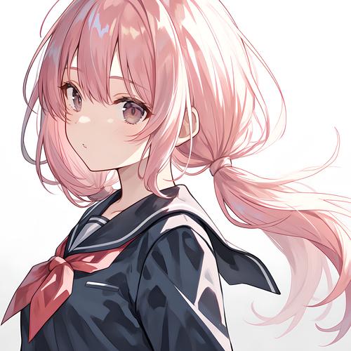 JK漫画头像是粉色头发