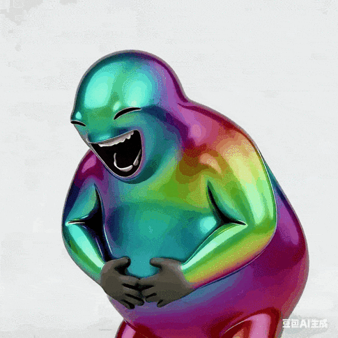 奶龙捧腹大笑gif