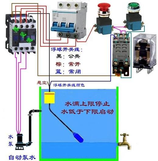 二相水泵三根线接线图