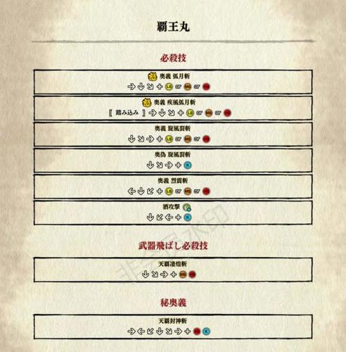 侍魂晓必杀技出招表