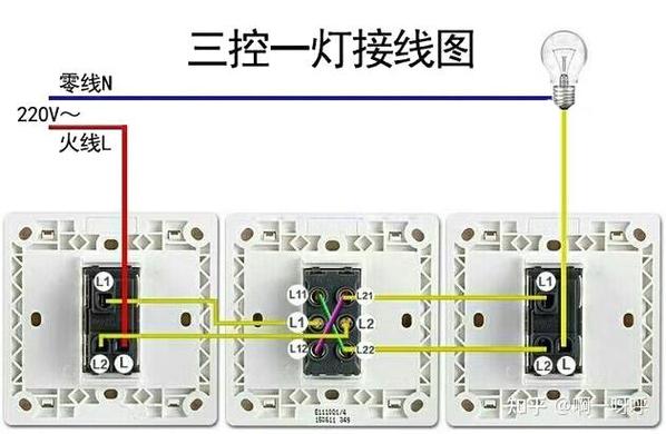 施耐德一开三控接线图