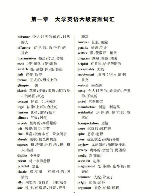 英语六级词汇