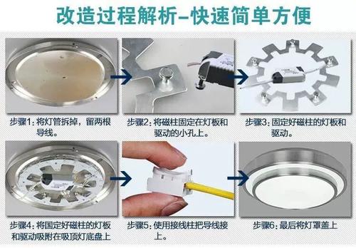 圆形吸顶灯怎么换灯芯
