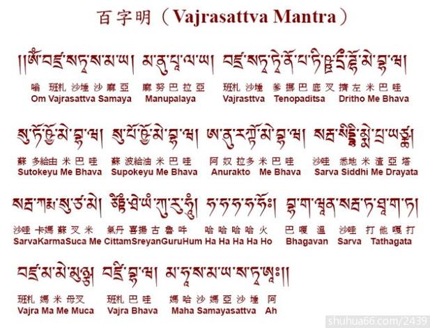 《百字明心咒》全文