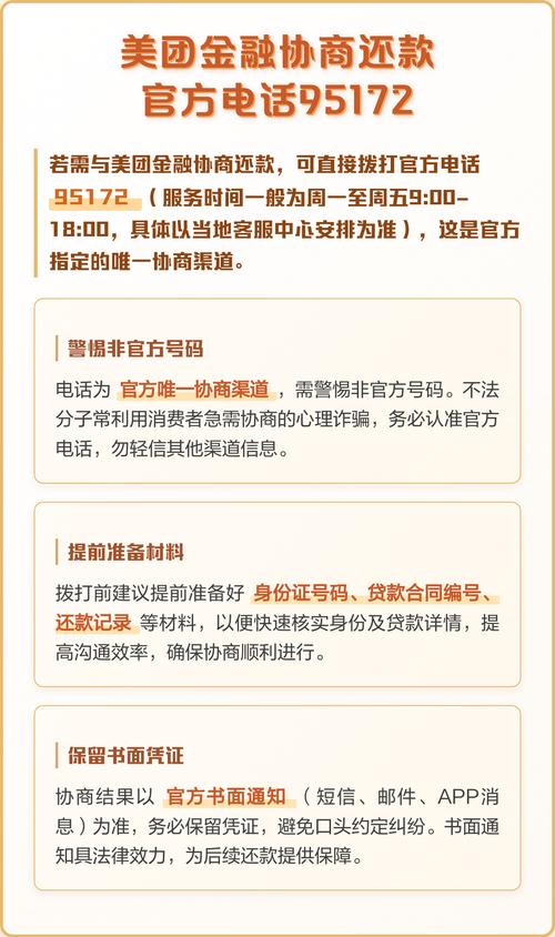 美团协商还款电话