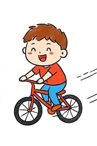 骑自行车的小男孩