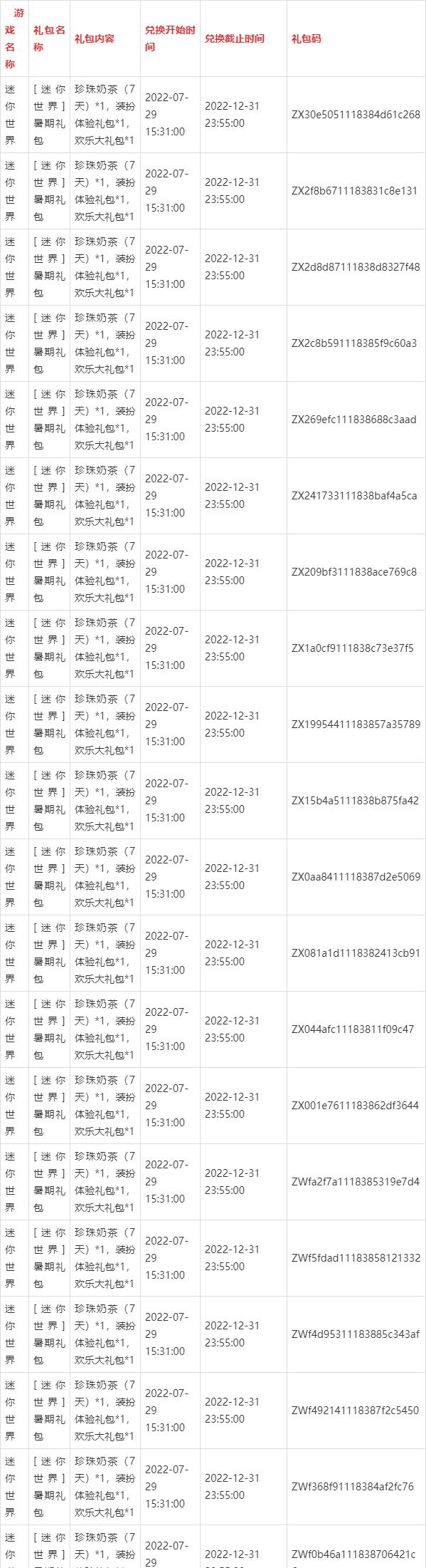 迷你世界永久激活码