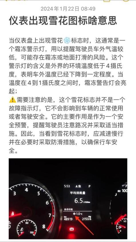 仪表盘雪花指示灯图解