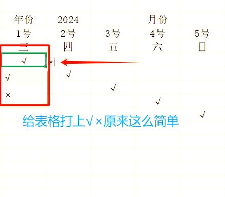 excel怎么把√打到已有囗里