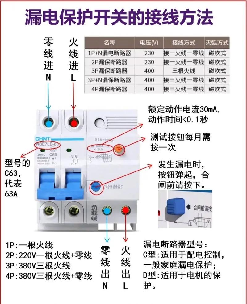 漏保空开正确接线方法