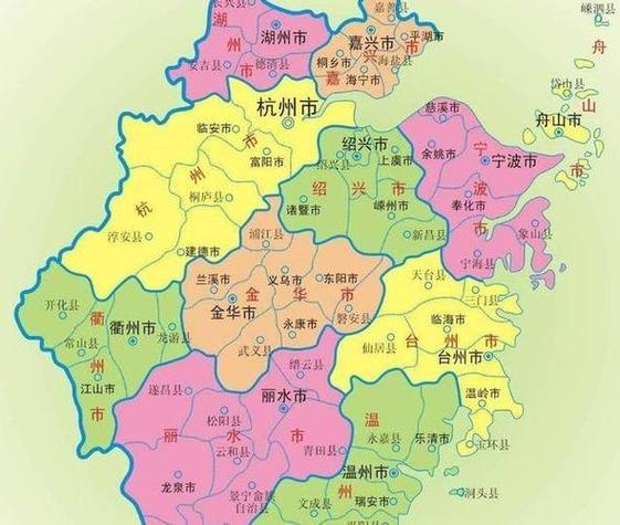 浙江行政区划图