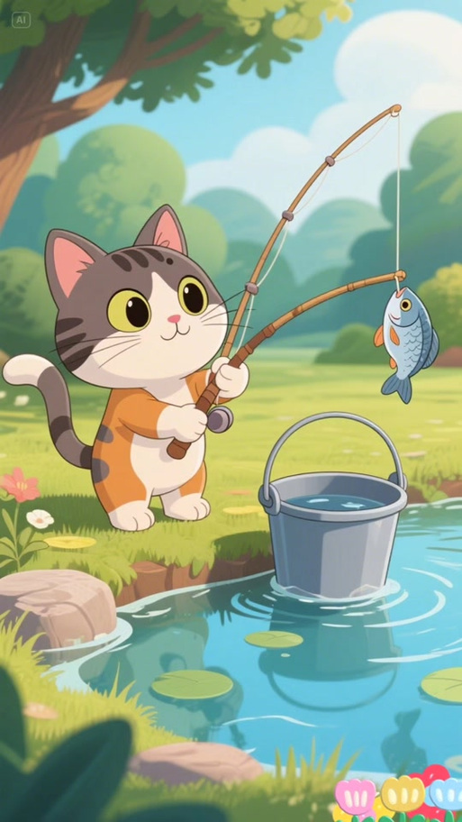 小猫钓鱼钓鱼