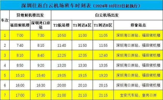 白云机场有24小时大巴