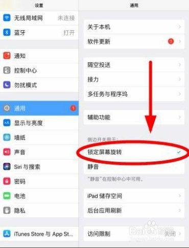 ipad屏幕旋转设置方法