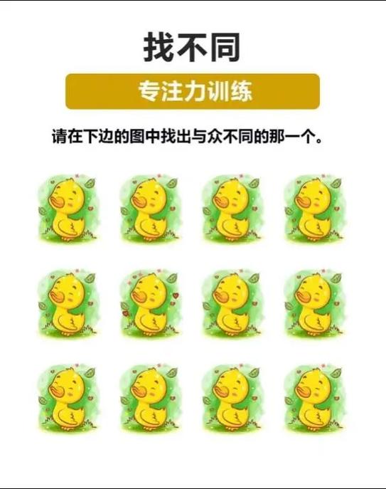找不同可以锻炼孩子的专注力吗