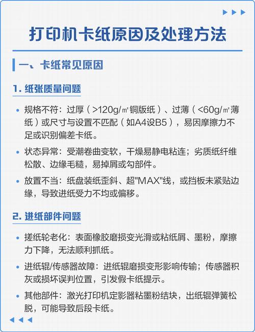 打印机频繁卡纸的原因及解决办法