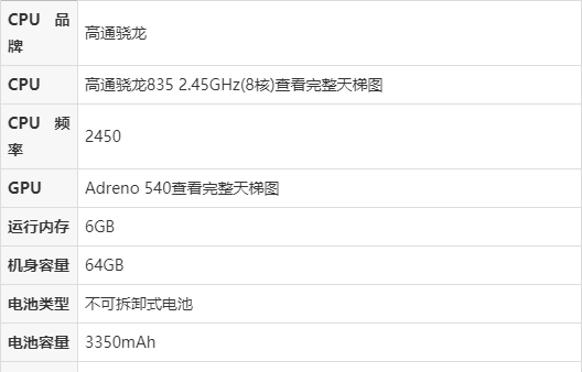 小米6参数详细参数