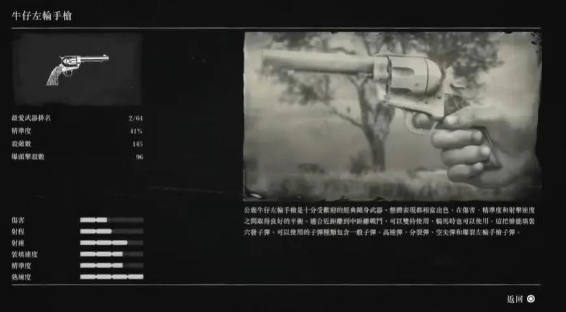 荒野大镖客2武器全收集界面