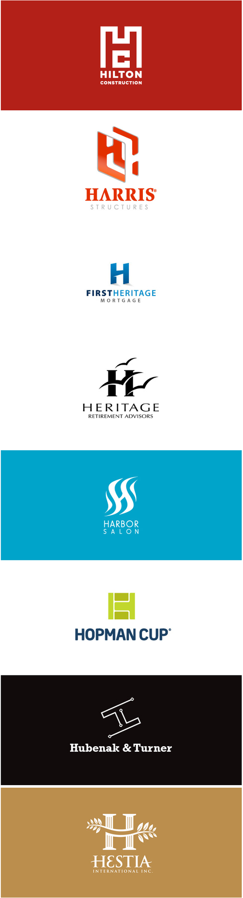 h字母创意logo设计