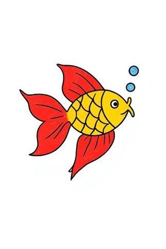 怎么画金鱼又简单又好看