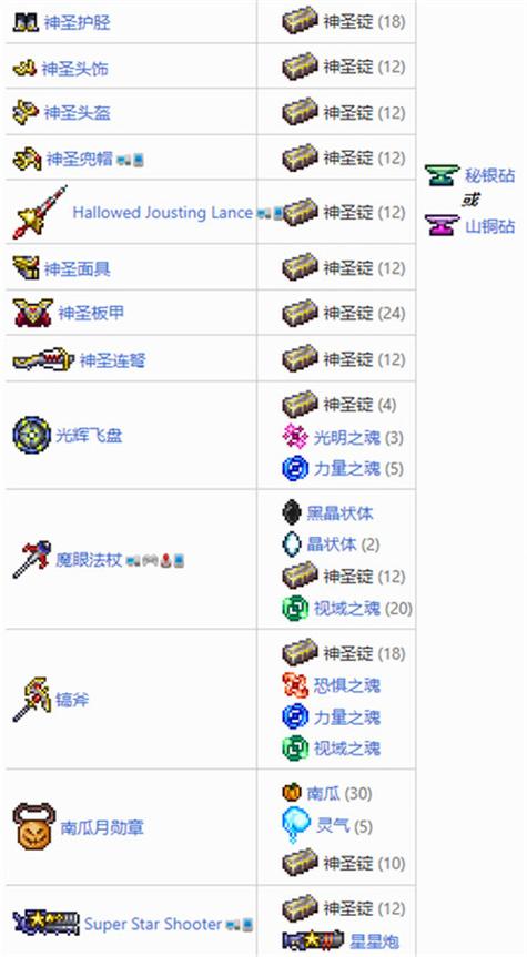泰拉瑞亚神圣套装后造什么