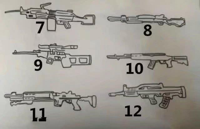 吃鸡中各种枪的简笔画