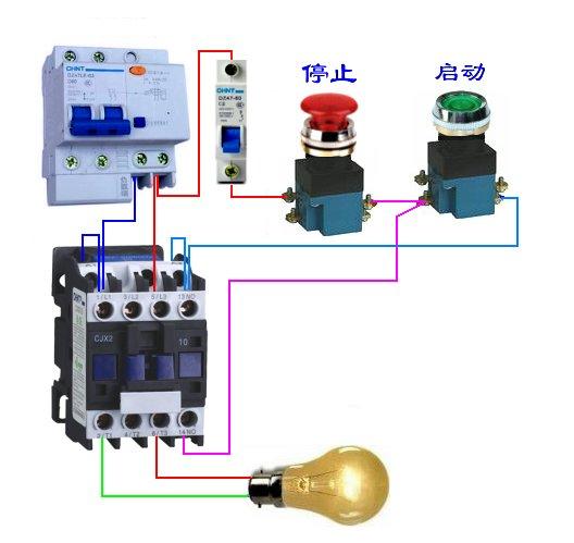 220v接触器实物接线图