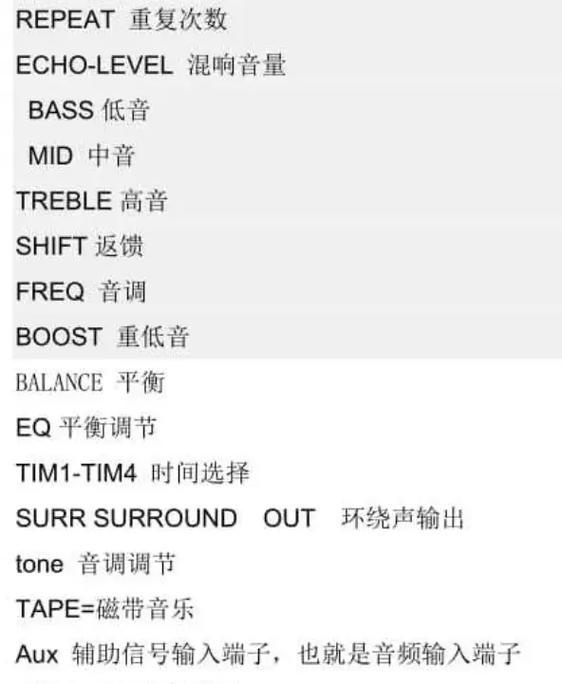 音响按键功能图解说明