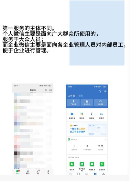 企业微信和个人微信的区别