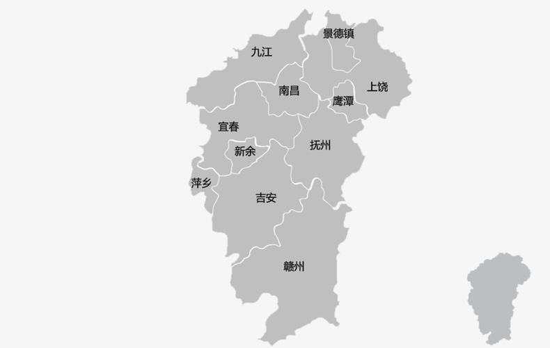 江西行政区划分地图