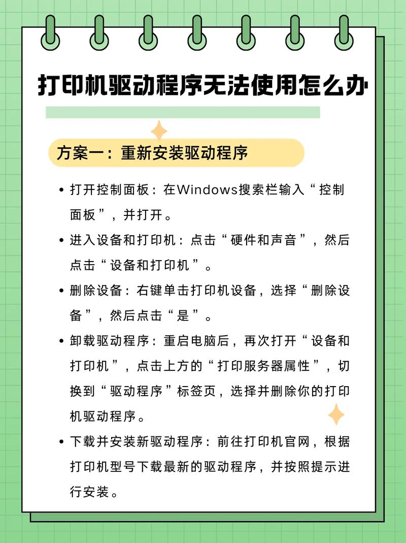 打印机驱动程序无法使用