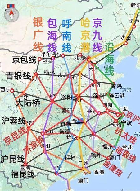 中国铁路运营线路图
