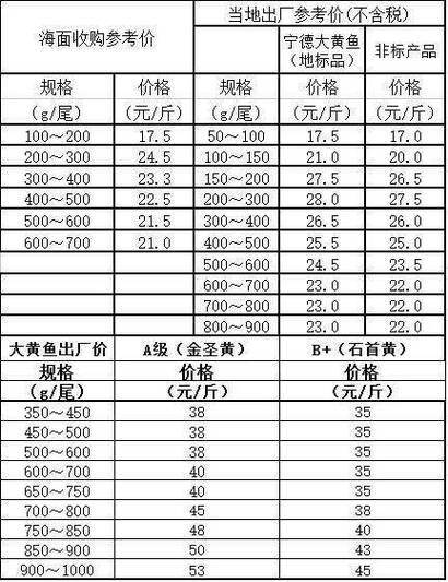 鮸鱼价格多少钱一斤