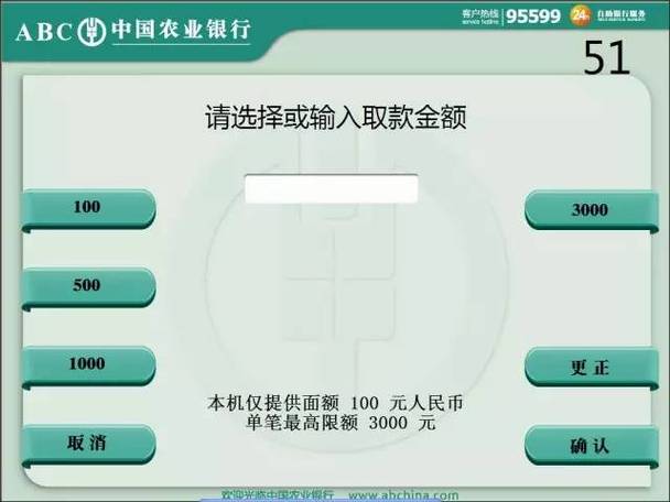 农业银行二类卡取现额度