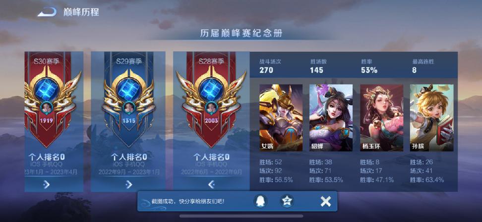 王者荣耀历史战绩