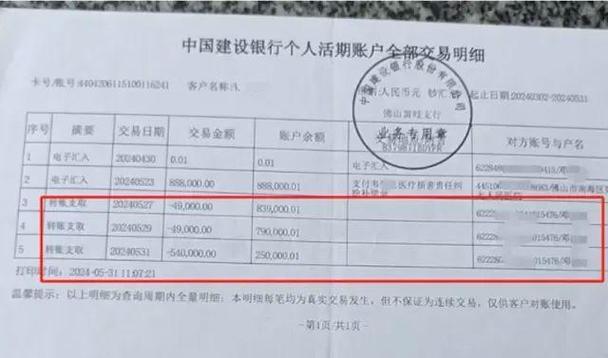 中国银行流水单样本