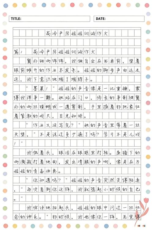 高冷严厉姐姐训诫作文