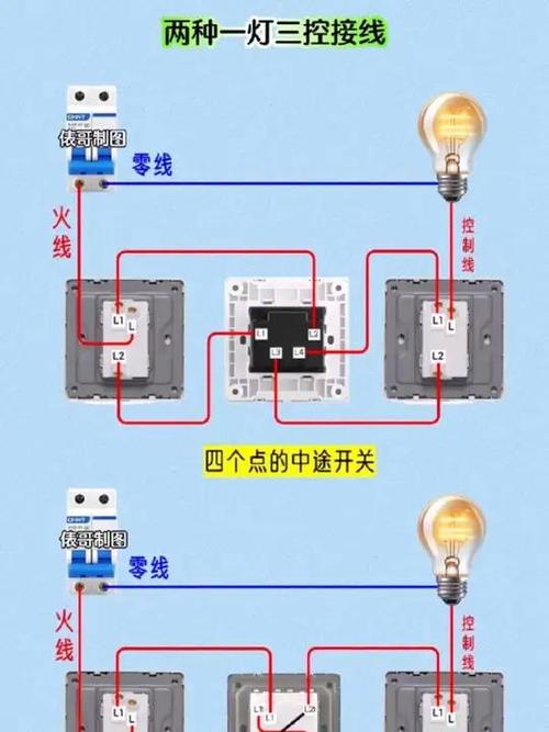 三控双开关接线图