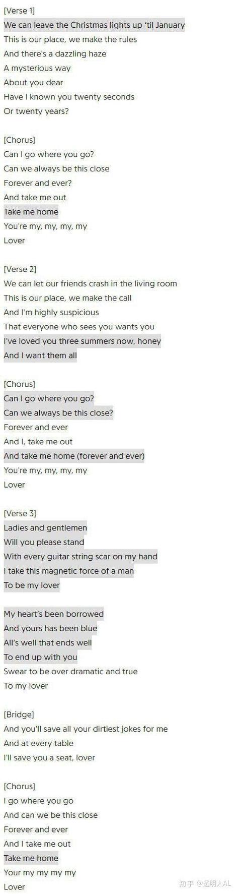lover歌词霉霉中文