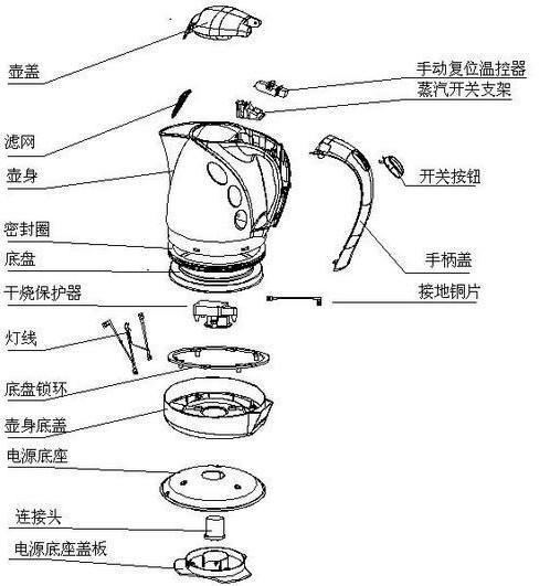 电热水壶开关拆解图