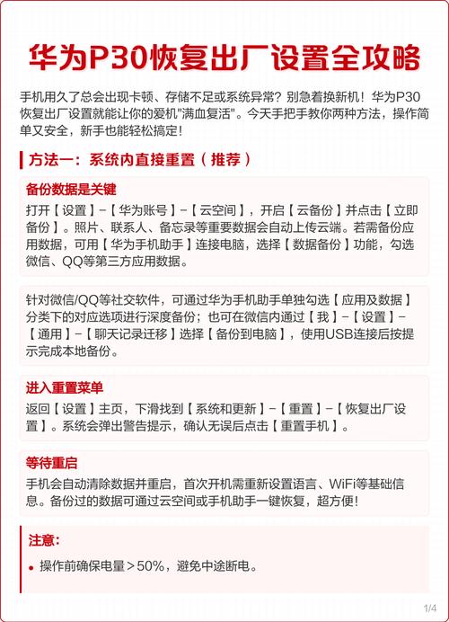 华为mate30怎么恢复出厂设置