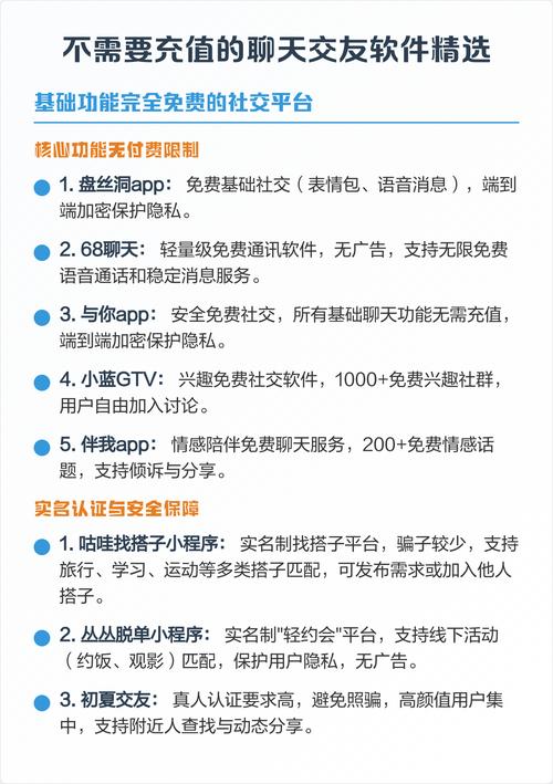 聊天不需要充钱的交友软件