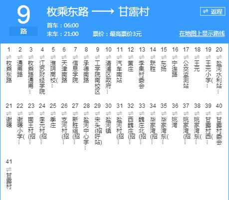 淮南9路公交路线