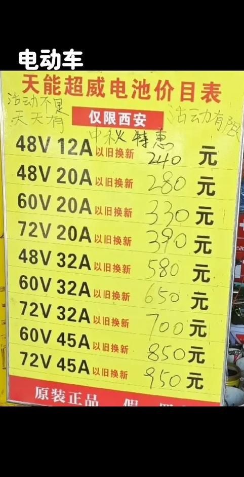 超威电动车电池价格