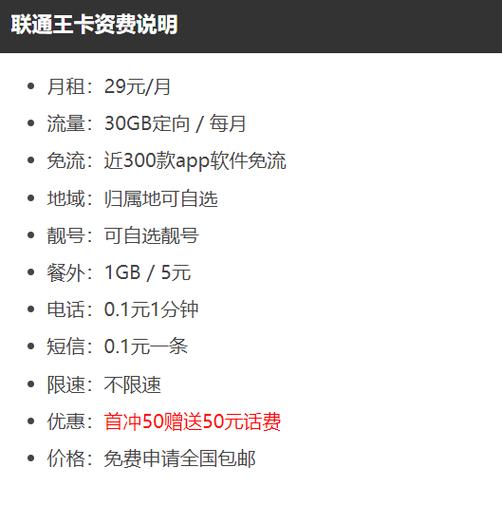 联通大王卡19元套餐