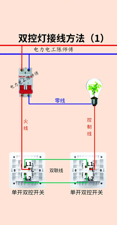 来回开关接线图 双控 正规