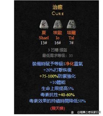 暗黑2符文之语头盔公式大全