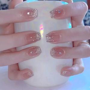美甲细闪粉成品效果图
