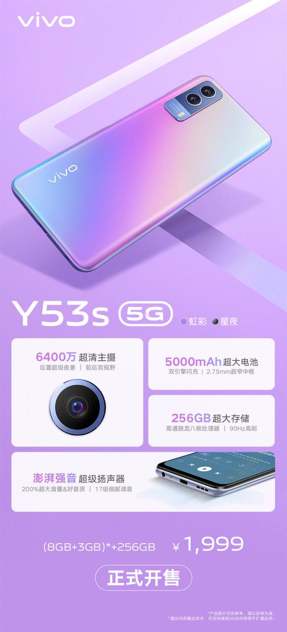 vivoy53s上市时间和价格