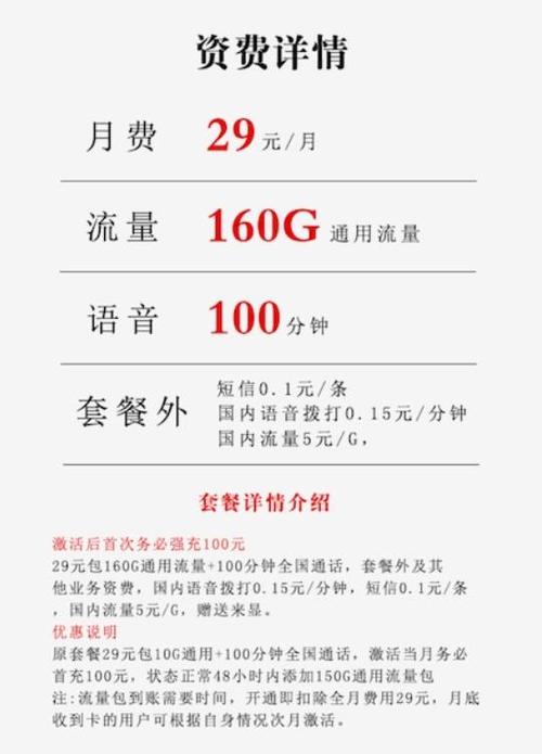 中国联通29元套餐介绍